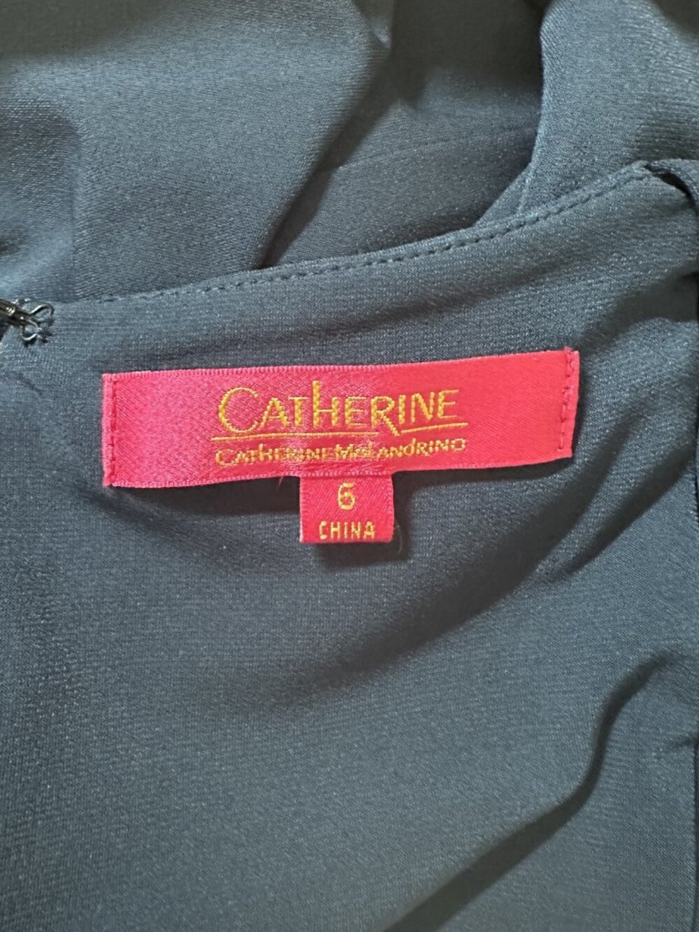 CATHERINE MALANDRINO Navy Blue Cutout Midi Cocktail Dress 6 - Picture 10 of 12